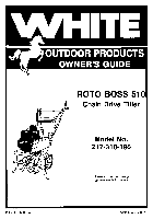 Micro Trator com arado White Outdoor ROTO BOSS 510 217-310-190 Manual do Usuário
